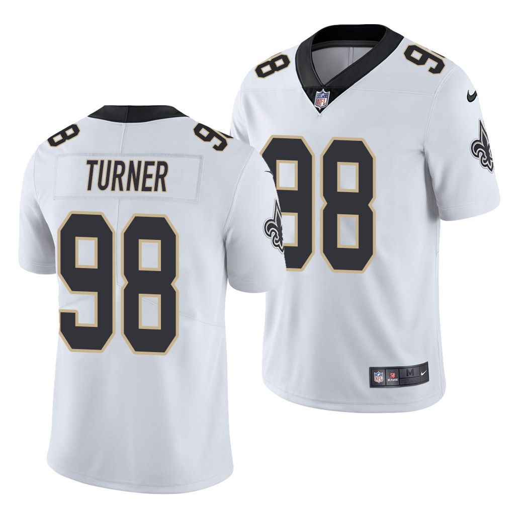 Men New Orleans Saints #98 Payton Turner Nike White Limited NFL Jersey->new orleans saints->NFL Jersey